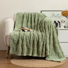 BRAND Couverture en laine d'agneau monocouche épaisse, plaid vert, simple, chaud, glouton, doux, canapé, couvre-lit, Green 200*150cm MHB