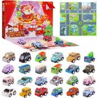 MELISSA & DOUG Calendrier de l'Avent Enfants 2022, 24 pièces Jeu de Voiture de Noël, Surprise Cadeau de Noël pour Enfants Garçon Fille
