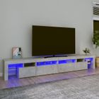 vidaXL Meuble TV avec Lumières LED Centre de Divertissement Rangement Meuble Média Meuble de Salon Salle de Séjour Maison 3152821
