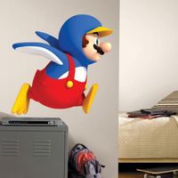 ROOMMATES - Stickers repositionnables Super Mario pingouin Nintendo décoration murale amusante 86 x 71 cm