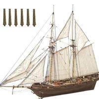 Halko maquette de bateau à voile en bois assemblé diy maquette de bateau à voile occidentale classique jouets + 6 canons en laiton