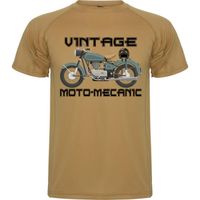T-shirt sable homme "VINTAGE MOTO MECANIC" | Tee shirt style moto ancienne taille du S au XXL
