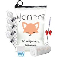 Jenna  Kit mouche bébé seringues 4pcs 10ml•Brosse Offerte•serviette coton•Gobelet•Irrigation nasale rinçage sinus hygiène nasale7