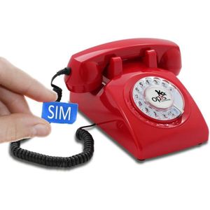Téléphone fixe 60s Mobile: rétro téléphone avec Carte sim-Vintage