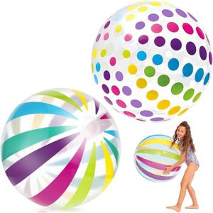 Set De 6 Balles De Plage Arc-en-ciel – PVC Gonflable, Pour Piscine, Plage, Jardin, Jeux D’eau été, Fêtes, Cadeau