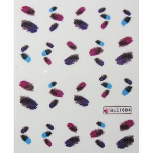 Stickers Décalcomanie Nail Art - Motifs Plume Multicolore - Accessoire Ongles Créatif - Neuf