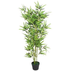 FLEUR ARTIFICIELLE Plante artificielle-Arbre Artificiel Convient pour Intérieur ou Extérieur avec pot Bambou 120 cm Vert