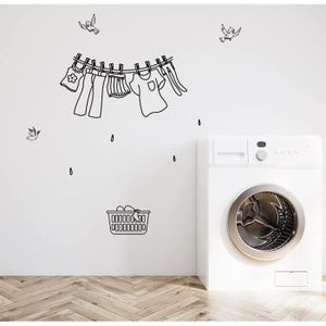Décor de buanderie Wash Dry autocollants en vinyle, machines à laver et  sèche-linge. décoration de buanderie de ferme avec couronne florale 13.25  18.5 -  France