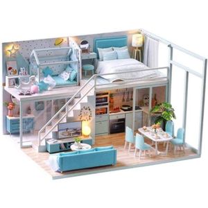 P Prettyia Miniature Dollhouse Kit en Bois Mod/èle de Villa en Bord de Mer Fait /à la Main Cadeau Cr/éatif pour Les Enfants et Les Adultes