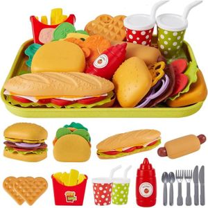 DINETTE - CUISINE Dinette Enfant Jouet Avec Hamburger Plateau Frites