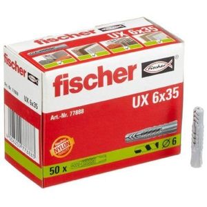 Fischer 53261 Jeu de 50 Chevilles universelles FU 6 x 45 mm 