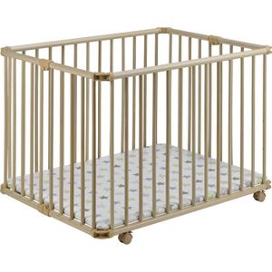 PARC BÉBÉ Parc pliable Lucilee PLUS - GEUTHER - Naturel - Etoiles - 76x97cm