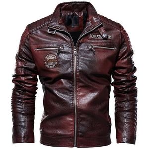 BLOUSON Zencart Veste En Cuir Hommes Hiver Polaire Moto Pu