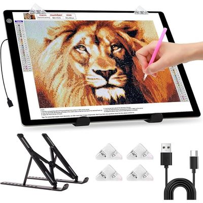 Table Lumineuse A3 4800 Lux Ultra Fine 5 mm - Plaque Lumineuse Intensit Variable Avec SupportClips Pliable A3 avec support - Beaux-Arts et Loisirs créatifs