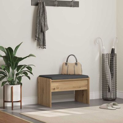 Banc Tissu Gris Foncé VidaXL – 70x30x30 Cm, Rembourré Mousse, Siège Extra Multifonction Chambre Salon