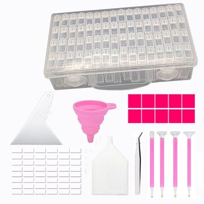 Boîte De Rangement Pour Diamond Painting - 64 Pièces Transparente - Portable - Neuf