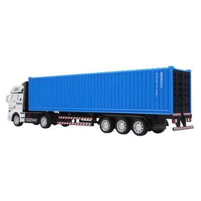 RiToEasysports Modèle de Camion Porte-conteneur à L'échelle 1:50, Jouet Statique en Alliage Détachable avec Avant Rotatif et Pneus en Caoutchouc, pour Les Enfants de 8 Ans et Plus, Jeu en (Blue