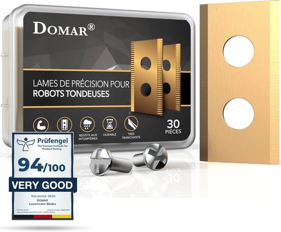 Lames Tondeuse Robot 45 Pièces - Acier Inox Revêtu Titane - Compatible Automower Husqvarna
