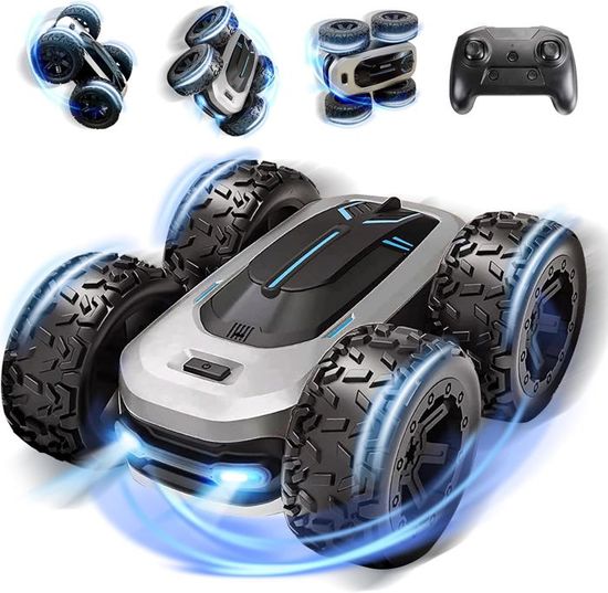 OYAKG Voiture Télécommandée 4WD Tout Terrain - Voiture RC Enfant Avec Rotation 360° Stunt, 15KM/H, Lumière LED, Cadeau Garçon 3-10 Ans Cadeau Anniversaire Garçon