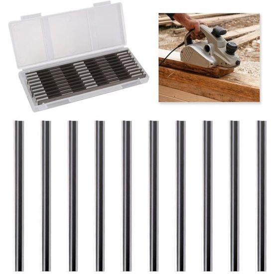 10 Lames De Raboteuse 82mm Réversibles - Pour Makita, Bosch, DeWalt (Acier Manganèse)