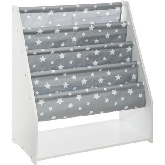 Bibliothèque Enfant Maison Atmosphera Grise - 7 Cases MDF 73,5x30x114 Cm