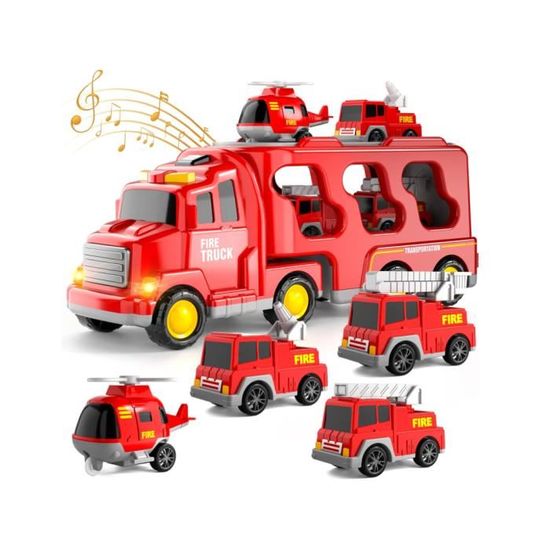 Camion pompier 9.5 cm rétrofriction - Jeux garçon pas cher