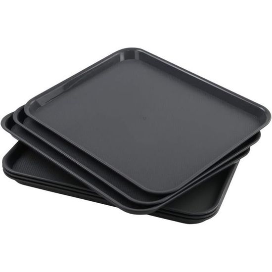 OLL PLATEAU RECTANGULAIRE PLASTIQUE Noir - Fast Food À Café Plateaux 35