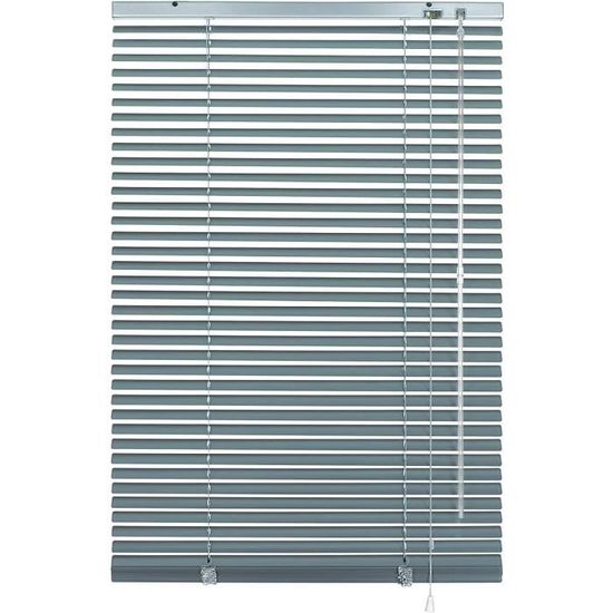 Store Vénitien Aluminium 65 Cm – Blanc, Lamelles 25 Mm, Montage Facile Mur/Plafond, Kit Inclus