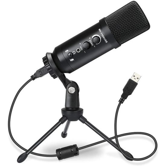 Microphone USB avec bras à condensateur E20, support de micro d'ordinateur  avec lumière annulaire, kit de studio pour les jeux, l'enregistrement vidéo  , la mise à niveau 2021 - AliExpress