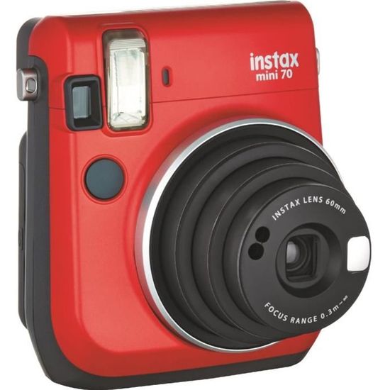 Appareil photo instantané Fujifilm Instax Mini 70 - Rouge - Contrôle automatique de l'exposition - Mode Selfie