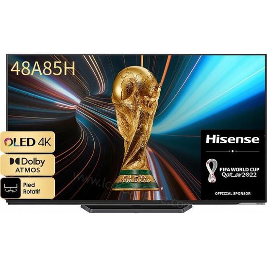 HISENSE - 48A85H - TV OLED 4K UHD - 48" (121cm) - Smart TV - HDR - 4xHDMI - 2xUSB - Quad core - Noir