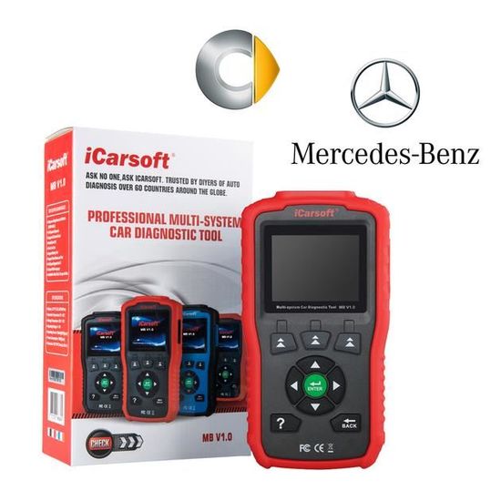 iCarsoft MB V1.0 - Valise Diagnostic Mercedes Benz et Smart - Outil Diagnostic Auto Pro - Lecture Défauts - Entretiens