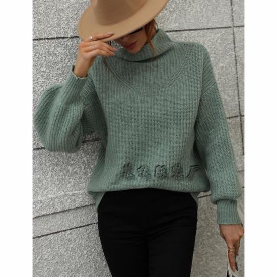 Pull Femme Col V En Crochet - Manches Longues, Matière Douce, Coupe Décontractée, Tailles S à XXL