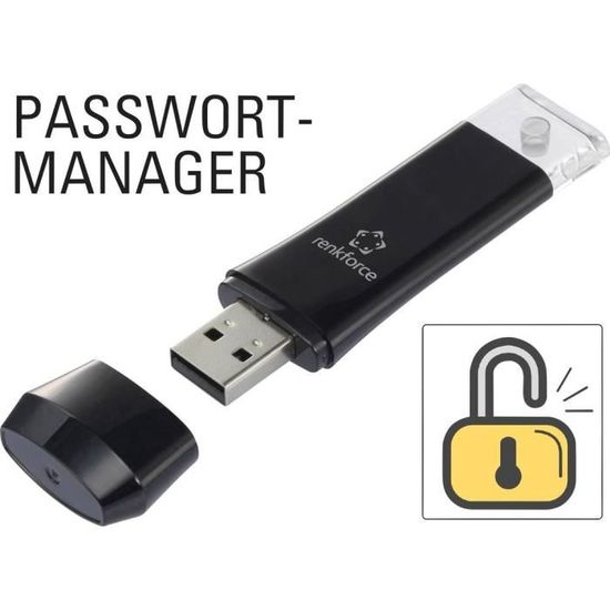 Clé USB Gestionnaire de mots de passeRenkforcePM01 Plus besoin de retenir vos mots de passe