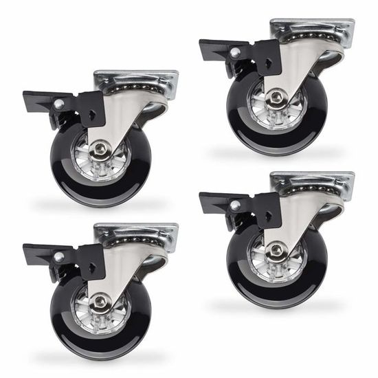 Roulette De Meuble SOTECH SWIFT - Ø50mm Transparente - Sans Frein - Charge 35kg