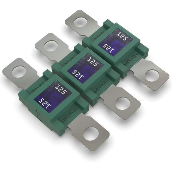 Lot De 2 Porte-fusibles ANM/MEGA Haute Intensité 500A Max - Inclus 2 Fusibles ANM 100A, Bornes SC10-8, Gaines - Pour Voiture, Camion, Camping-car