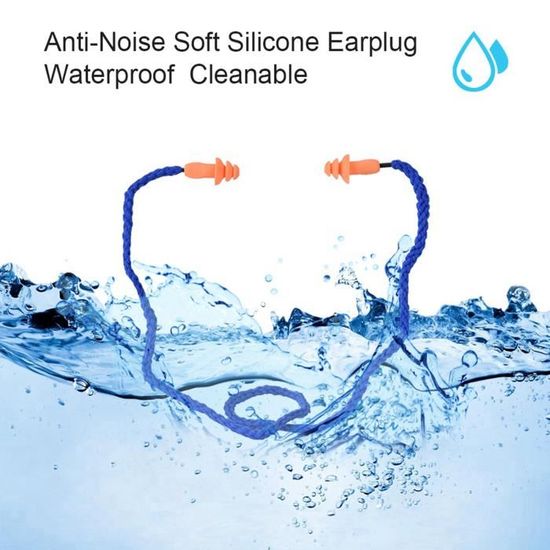 Bouchons D'oreilles Avec Corde - 10 Paires - Anti-perte, étanches Pour Natation Et Sommeil - 13