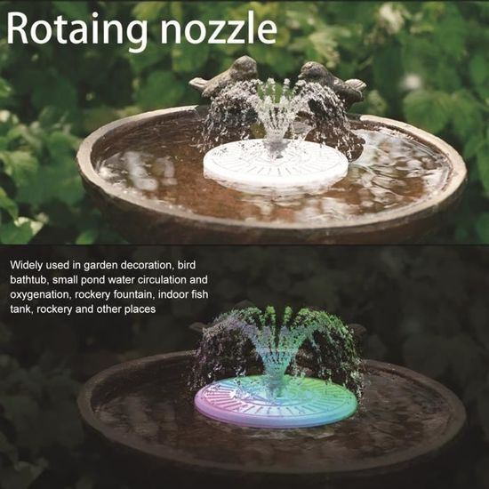 Fontaine Solaire Extérieur Bloomida - Cascade Avec LED Pour Jardin Ou Balcon - Décoration Écologique Et Zen