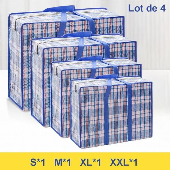WRAPPYBAG Lot De 4 Grands Sacs De Rangeent Plastique Transparent – Sac