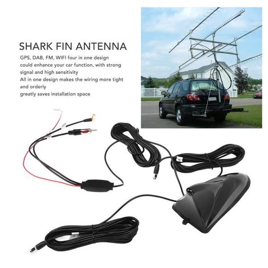 Antenne Voiture Aileron De Requin 3-en-1 : FM/AM/DAB + GPS/BeiDou - Amplificateur 28dB - Étanche IP65 - 9-16V