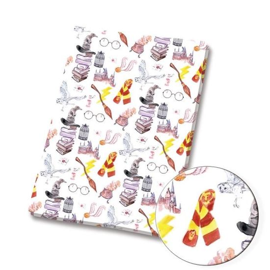 TISSU,3259-140x50cm--Tissu imprimé dessin animé école de magie ...