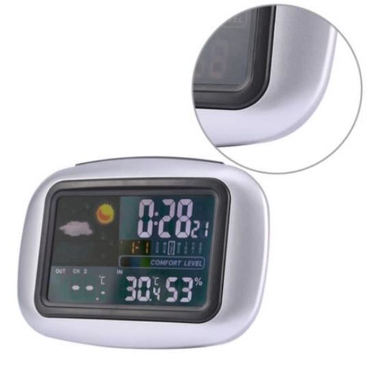 FD21089-Mini Digital LCD Température Humidimètre Horloge Hygromètre Intérieur Thermomètre