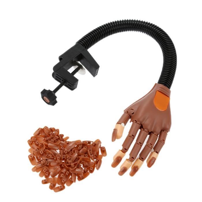 Haut qualité Nail art Outil Nail Formation Pratique Doigt Main Flexible d'ABS +100 Pièces Faux Ongles