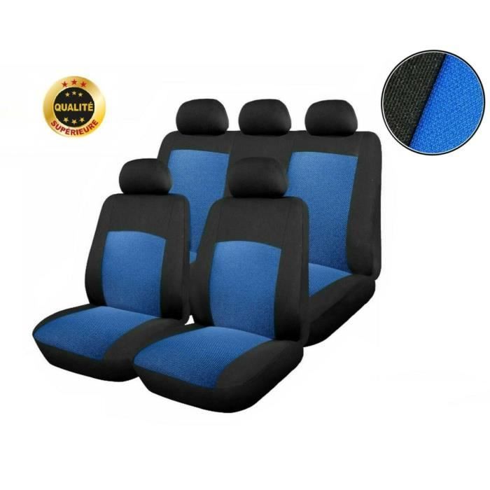Universel Bleu-Noir Housses Couvre Sieges Jeu Complet Protecteurs Pour Auto