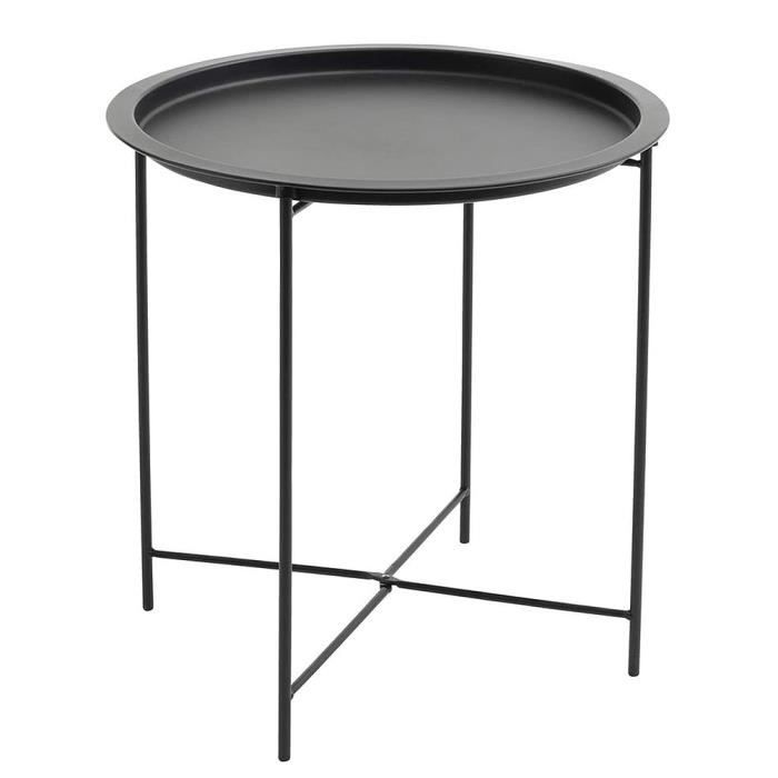 MING Table d'appoint ronde au design scandinave - Table basse avec plateau amovible