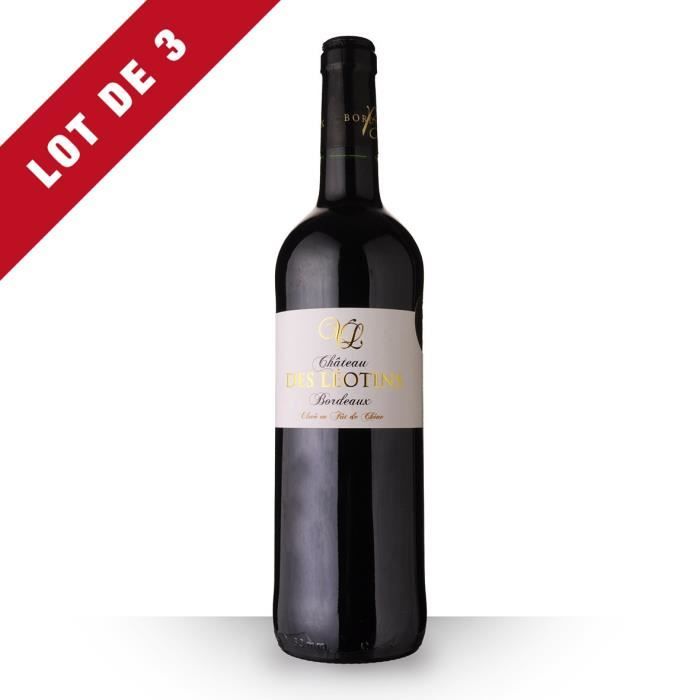 Lot de 3 - Château des Léotins 2018 AOC Bordeaux - 3x75cl - Vin Rouge