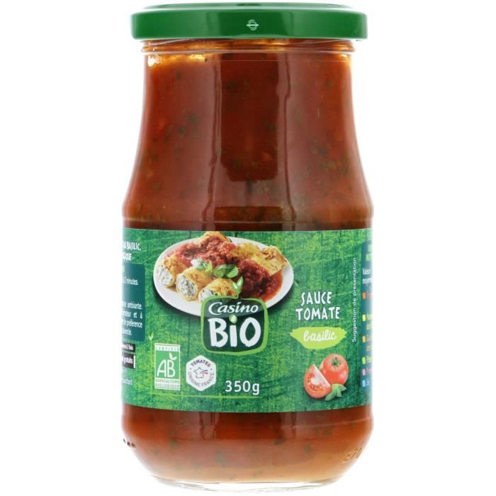 CASINO Sauce Tomate Basilic Bio - 350G