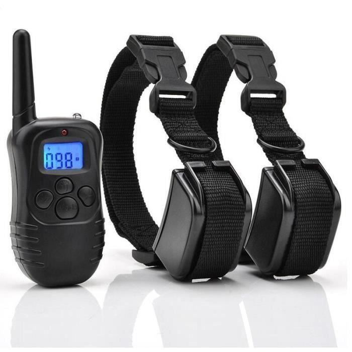 Collier de Dressage Pour Chien-Rétro-éclairage LED avec affichage et boutonsm Une Télécommande+2 Colliers de Dressage