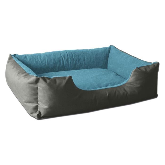 BedDog LUPI lit pour chien, Panier corbeille, coussin de chien [L env. 80x65cm, BLUE-ROCK (gris/bleu)]
