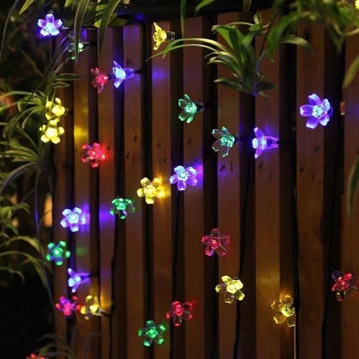 50 LED Guirlande Lumineuse à Energie Solaire de Plein air 7 mètres en forme de fleurs Lumières de banquet Lampes solaires de Gr29147